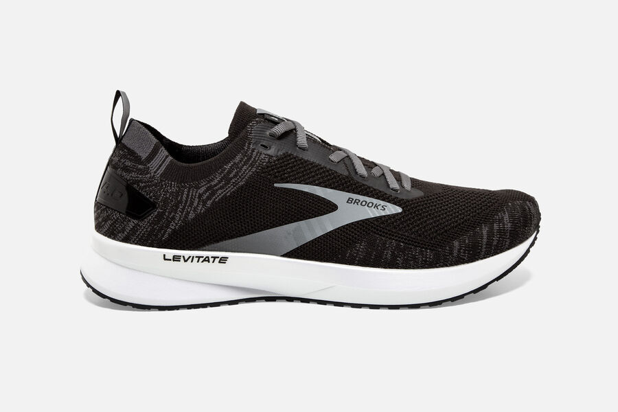 Brooks Levitate 4 Mens Australia - Road Running Shoes - Black/White (012-YOHMK)